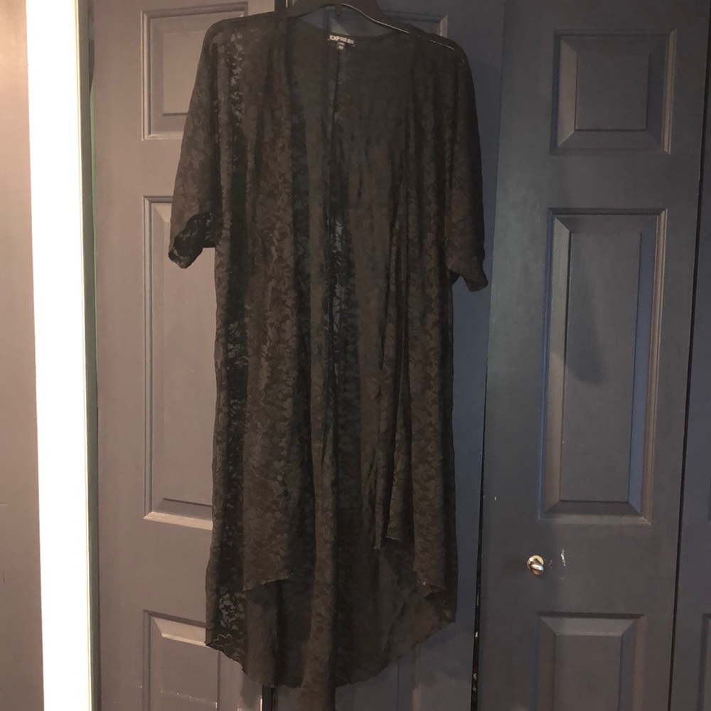 Express Black Lace Kimono Top